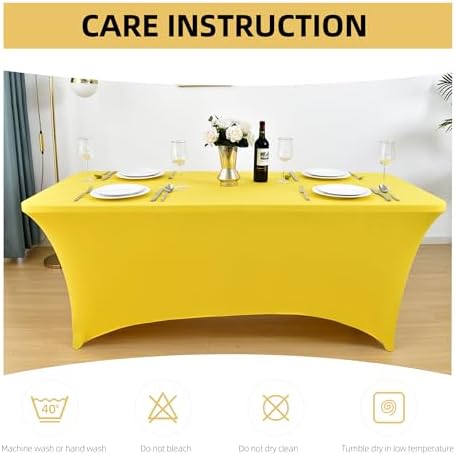 2-Pack 8ft Spandex Table Covers for Rectangle Folding Tables - Washable Elastic Tablecloth - Ultimate Fitted Table Protector for Birthday Parties, Trade Shows, Banquet - Image 6