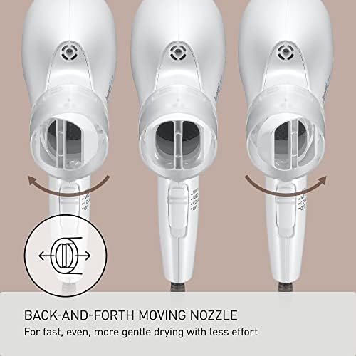 Panasonic nanoe Compact Hair Dryer EH-NA2C-W (White) - Japanese Nanoe Techonology, Foldable Travel Blow Dryer with Oscillating Quick Dry Nozzle, 1400W Lightweight Portable Hair Dryer, Anti-Frizz - Image 5