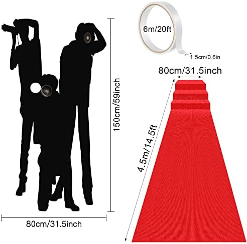 Timtin 6.5 x 5 ft VIP Photography Backdro Red Carpet Runner for Movie Party - Image 3