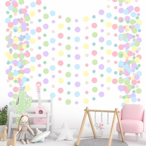 Outus 10 Pieces Dot Garland Banner Hanging, Pastel by Outus