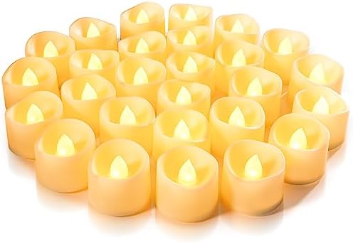 Homemory 24-Pack Flameless Tea Lights Candles Battery Operated, 200+ Hours by Homemory