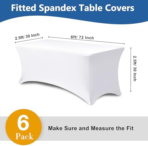 Spandex Table Cloths for 6 foot Rectangle Tables-Fitted Stretch Table Cover - Image 4