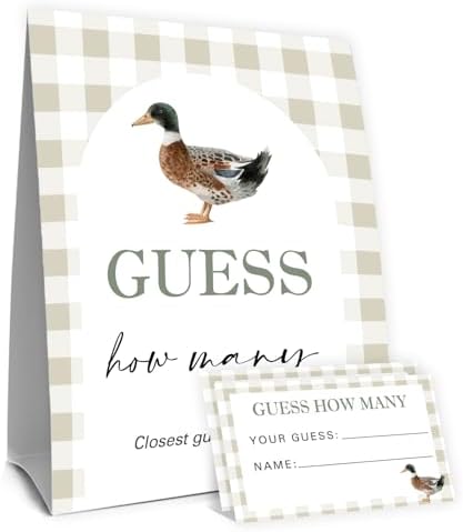Mallard Duck Baby Shower Decorations,Duck Guess How Many Baby Shower Game,One Lucky Duck Birthday Party Decorations Game & Activities 50 Cards and Sign by Unknown