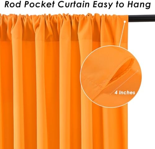 Orange Backdrop Curtains 10ftx10ft Halloween Polyester Photo Drapes - Image 5