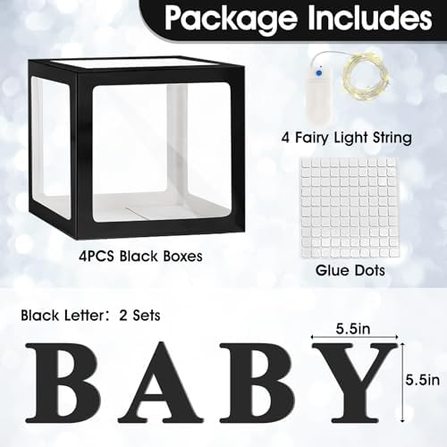 Ledido Baby Boxes with Letters & Fairy Lights for Baby Shower Decorations - Image 3