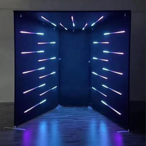 360 Photobooth Backdrop Photo Booth Enclosure Wall Backdrops Customized Logo Degree Video Selfie Rotating Background with 23 PCS LED Light Screen Stand for Rental Wedding Party - Image 5