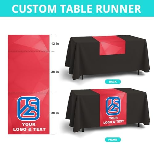 Custom Table Runner with Business Logo, Tradeshow Events, Parties, Promotions, Exhibitions, Proudly Made in USA, Personalized Table Decor and Small Business Essentials (24"x72") - Image 2