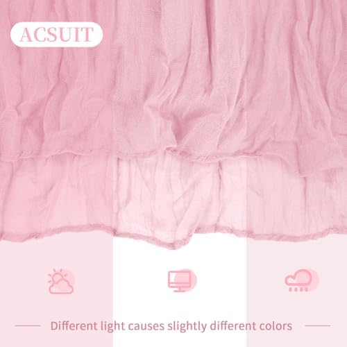 6 Pack Light Pink Cheesecloth Table Runner 20 x 120 inch Gauze Table Runners 10 FT Long,Semi Sheer Boho Cheese Cloth Fabric Table Runner Bulk for Wedding,Party,Baby Shower,Bridal Shower Decoration - Image 7