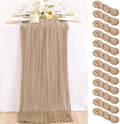 Nude Cheesecloth Table Runner Neutral Boho Fall Runner for Table, 12 Pack by MLMC
