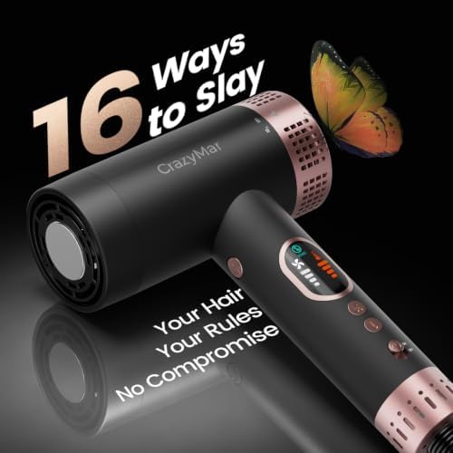 CrazyMar High Speed Ionic Hair Dryer with Diffuser, LED Display - Image 5
