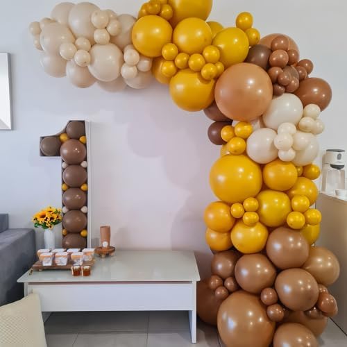 Fall Balloon Arch Kit, 121Pcs Thanksgiving Balloon Garland, Yellow Brown Beige Ivory Apricot Khaki Balloons for Autumn Fall Birthday Harvest Baby Shower Bee Sunflower Theme Party Decorations - Image 6