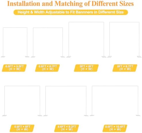Heavy Duty Backdrop Stand, 8ft x 8ft, Adjustable Pipe and Drape Kit, White - Image 4
