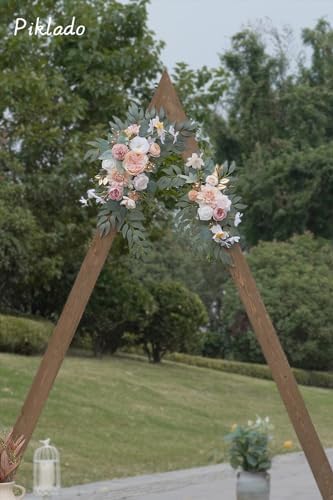 Faux Flower Swag Set of 2 for Wedding Welcome Signs Floral Swag Wedding Reception Ceremony Signs Decor (Champagne & Pink) - Image 3
