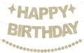 BEISHIDA Pre-Strung Glitter Champagne Happy Birthday Banner Party Decor by Beishida