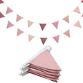 Oudain 2 Pcs Pennant Banner Flags Nursery Garland Triangle, Pink Color by Oudain