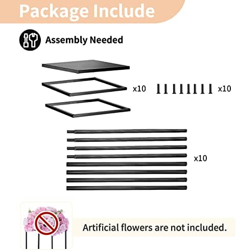 NUPTIO Black Vase Wedding Centerpieces, Geometric Stand, 23.6" Tall, 10 Pcs - Image 6