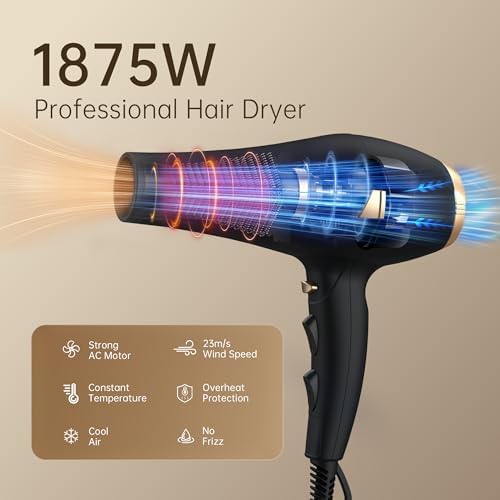 CONFU Hair Dryer Professional Hairdryer - Ionic Blow Dryer 5X Fast Drying - Image 2