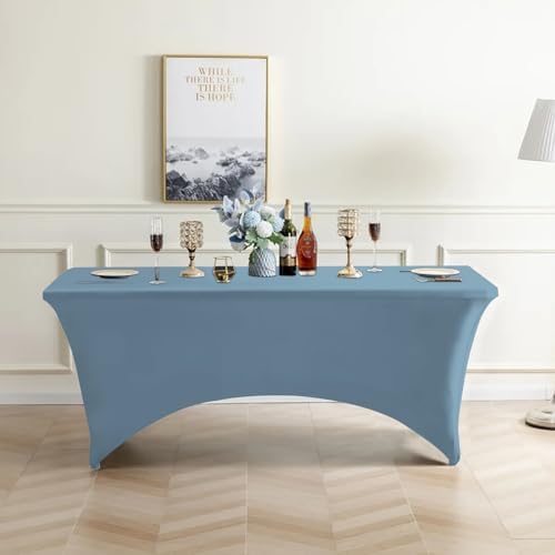 Eurmax USA 2-Pack Rectangular Fitted Spandex Table Covers 4ft Tablecloth Wedding Event Patio Table Decorations Stretch Table Cover for 4ft Folding Table (Sky Blue) - Image 6