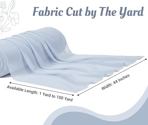 60 Yard Chiffon Fabrics, 44" Wide, Lightweight, Sheer – Baby Blue - Image 4