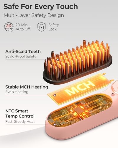 Cordless Hair Straightener Brush, Portable Travel Touch-Ups, S03 - Image 6