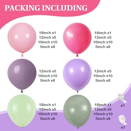 Pink Purple Green Balloons Arch Wildflower Fairy Floral Tea Party Birthday - Image 4