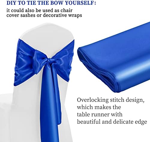 12 Pack Royal Blue Satin Table Runner 12 x 108 Inch Long Premium Table Runners for Wedding Party Events Decoration, Birthday Parties, Banquets Decorations,Graduations, Engagements - Image 3