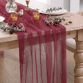 Artoid Mode Burgundy Gauze Table Runner 28x120Inch, Seasonal Sheer Kitchen Dining Holiday Wedding Birthday Baby Shower Table Decor for Home Party by ArtoidMode