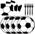 72 Pcs Soccer Plates Napkins and Forks Set, 7 Inch, Serves 24 Guests by KFJBPB