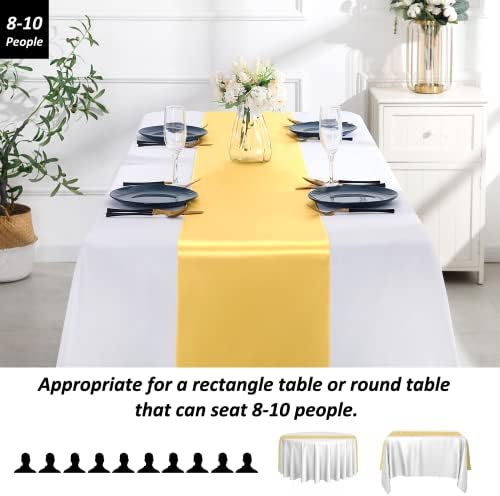 SiinvdaBZX 24 Pcs Gold Satin Table Runner 12 x 108 inches Long - Image 3