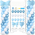 2 Sets Blue Bow Balloon Column Stand Adjustable Blue Heart Balloon Decor by Naozinebi