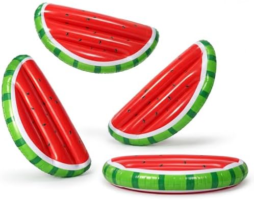 JellyArch 4 Pcs Watermelon Party Decorations Inflatable Pool Floats 36 in by JellyArch