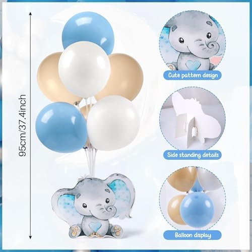 6 Sets Balloon Stand Kit for Table Elephant Baby Shower Tables Centerpiece with Balloon It's a Boy Baby Shower Decor for Elephant Theme Gender Reveal Birthday Party Decoration Supplies - Image 3