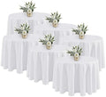 Fitable 6 Pack White Round Tablecloths 90 Inch for 36"-72" Tables by Fitable