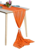 Pack of 5 Chiffon Table Runners 29 x 120 Inch, 10FT Long - Orange by MDS