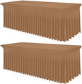 Smiry 2 Pack Spandex Elastic Fitted Table Cloth Skirt for 8FT Table by Smiry