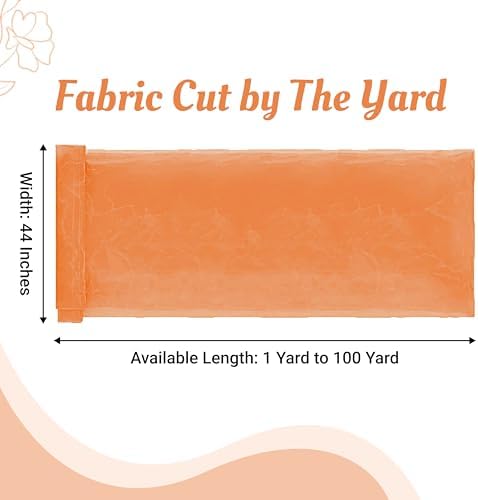 75 Yard Organza Fabric 44" Wide for Wedding Event Décor - Peach - Image 2