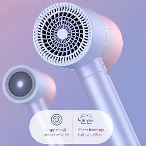 Foldable Ionic Hair Dryer with Diffuser, 800W Fast Drying Blow Dryer, 38000 RPM, Lightweight, Pink Blue, for Home & Travel (Pink Blue) - Image 5