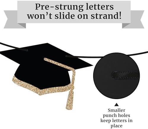 Pre-Strung Graduation Banner - Grad Caps Party Banner Decoration - Image 4