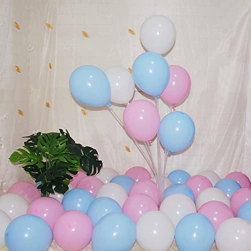 300 Pcs Pink Blue and White 5 Inch Balloons Macaron Pastel Pink and Blue White Latex Small Balloon for Baby Shower Birthday Bridal Shower Wedding Anniversary Gender Reveal Party Decorations - Image 3
