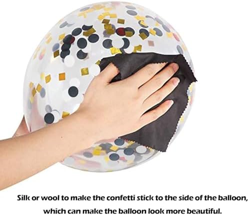 72 Pack Black Gold Confetti Balloons Kit, 12 Inch Black Gold White Balloons and Gold Confetti Balloons with Balloon Ribbons for Graduation Birthday Wedding Baby Shower Party Decorations - Image 6