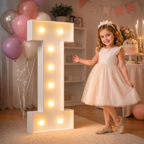 imprsv Marquee Light Up Letters, 3FT Marquee Letters for Birthday Baby Shower Wedding Decorations Light Up Letters for Engagement Party Decor, Large Marquee Letters for Party Decorations, Letter I by Letsmakeitimpressive
