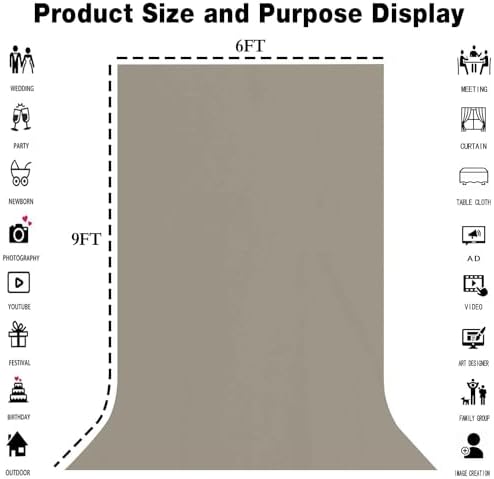Grey Photography Backdrop for Photoshoot, Fabric 6x9ft - Image 3