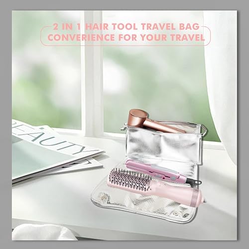 DAN Technology Hair Tools Travel Bag, 12.5 x 5.5 x 5.5 inches, Silver - Heat Resistant Mat, Protective Pad, Hanging Rope, Portable Design, Ideal for Hair Dryer, Curling Iron, Flat Iron, Straighteners - Image 5