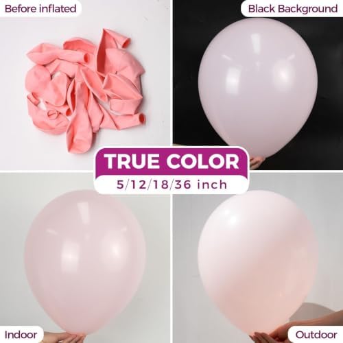 Bezente Pink Latex Round Helium Party Balloons 100 Pack 12 inch - Image 2
