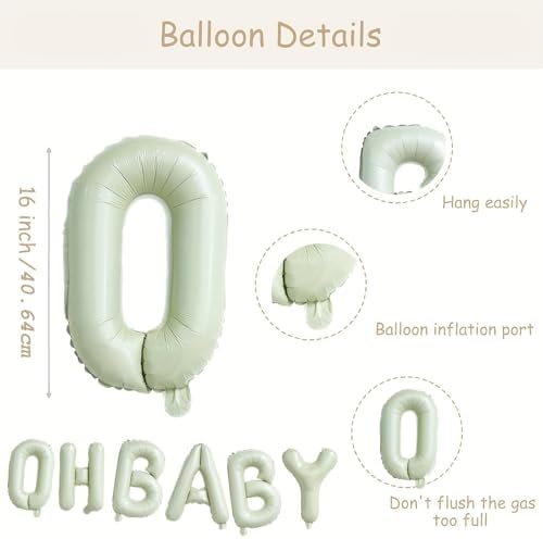16 Inch OH BABY Balloons – Foil Letter Banner for Baby Shower, Gender Reveal Decorations, Includes Ribbon & Straw - Image 2
