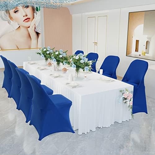 HAINARverS Folding Chair Covers for Wedding, 10pcs Royal Blue - Image 3