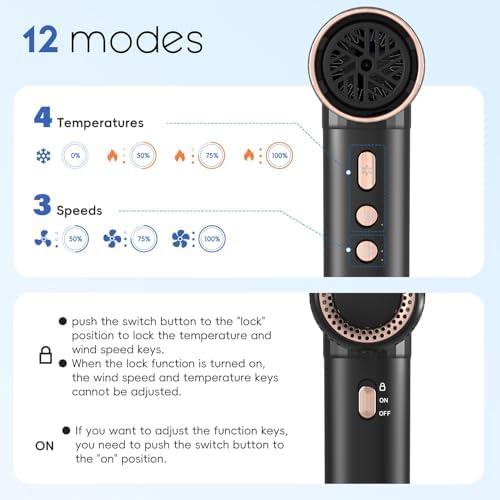 Nicebay Ionic Hair Dryer with Diffuser, 1600W High-Speed Salon Blow Dryer - Image 3