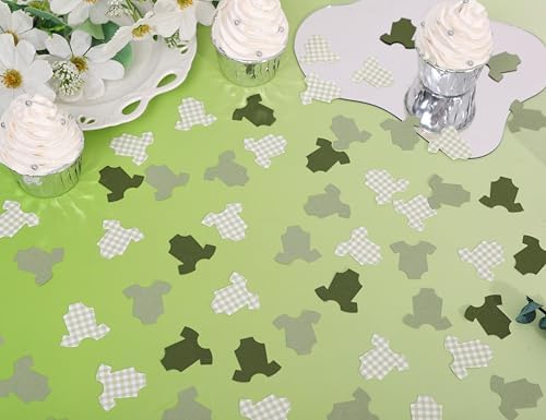 Saga Green Baby Shower Bodysuit Confetti,Green Gingham Baby Shower Confetti - Image 4