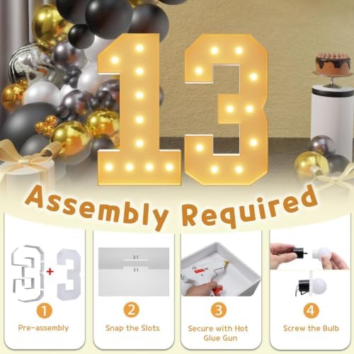 imprsv 13 Marquee Numbers, 4FT Light Up Numbers for 13th Birthday Decor - Image 3