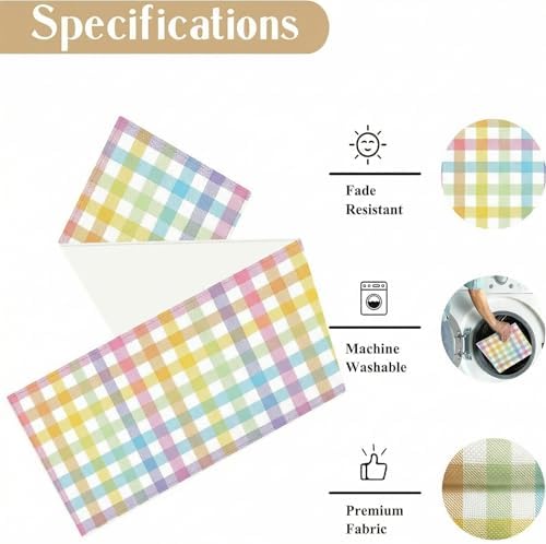 ONFAON Easter Buffalo Plaid Check Table Runner Spring Holiday Decoration Farmhouse Home Dining Room Kitchen Table Decor (13" x 72") - Image 3